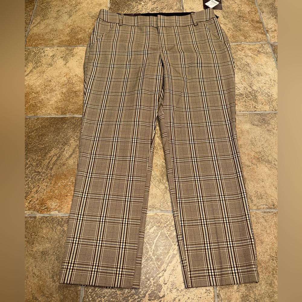 Ava & Viv Checkered Tan Trousers